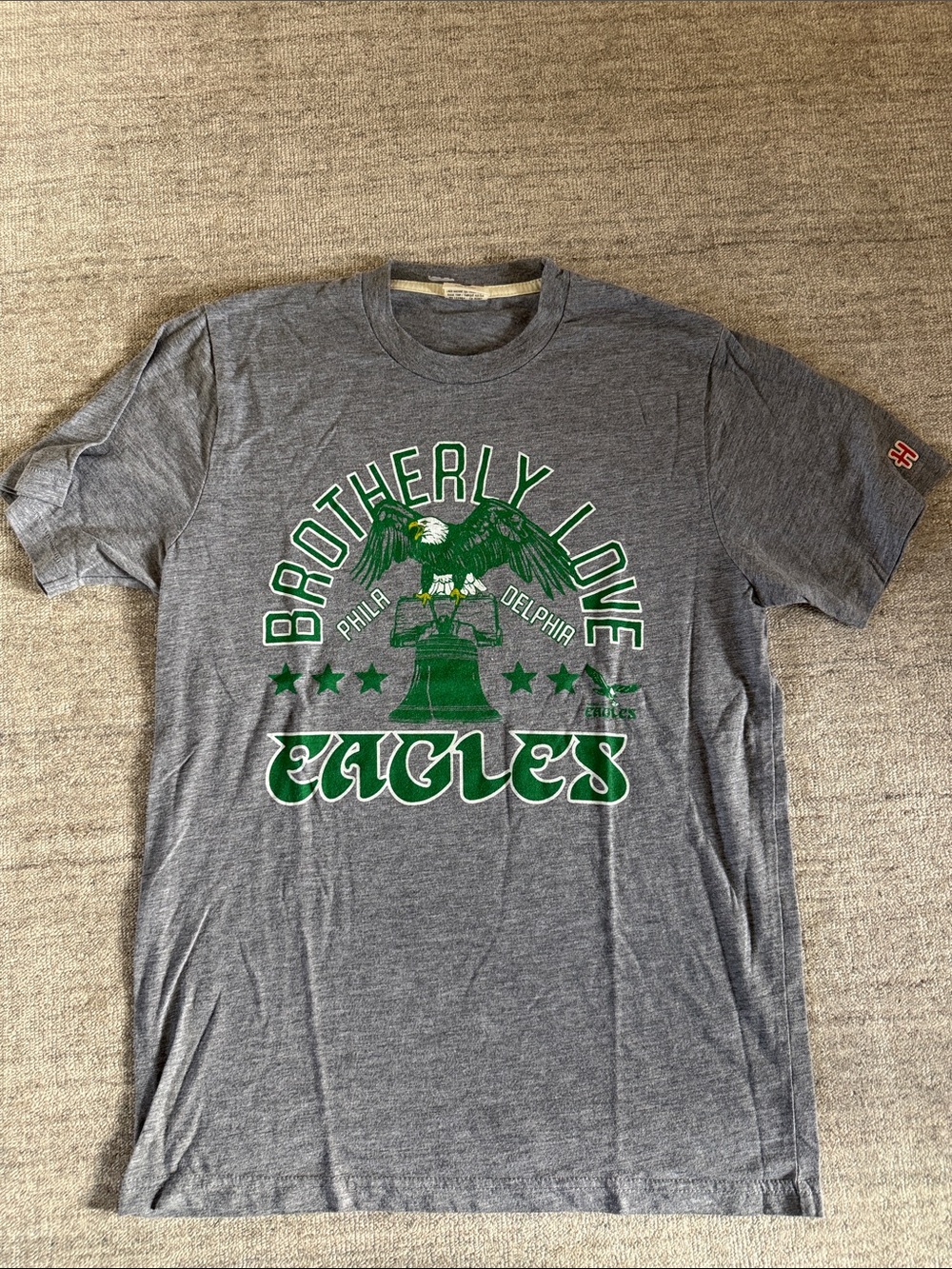 HOMAGE Gray Short-Sleeve 'Brotherly Love Eagles' Graphic Tee